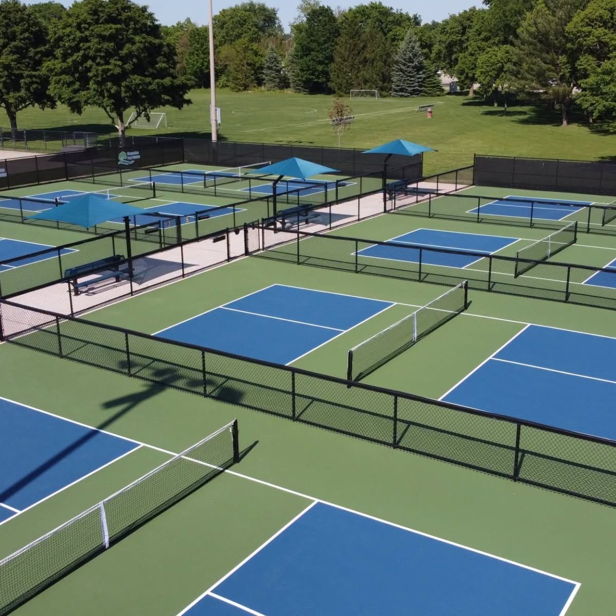 The new pickleball courts at Central Park in Channahon, Illinois