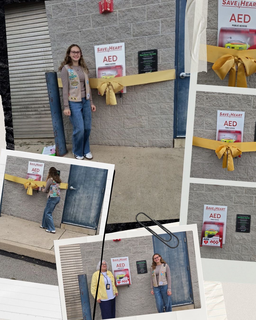 Girl Scout student raised the money to purchase an AED and an outdoor AED cabinet for Norwin High School in North Huddington, Pennsylvania.